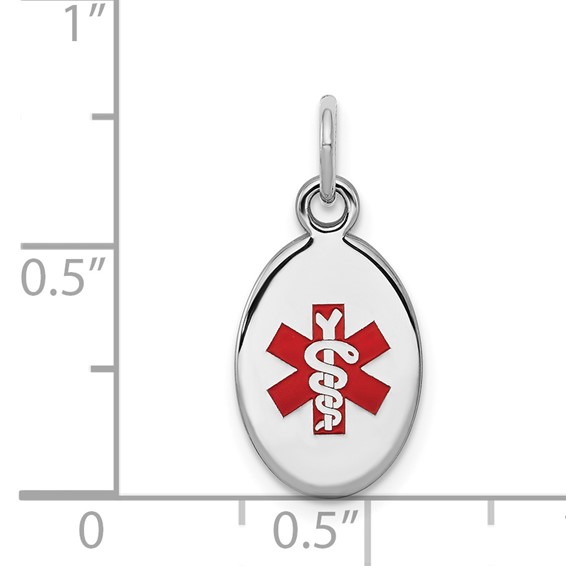 Sterling Silver Rhodium-plated Medical Jewelry Charm