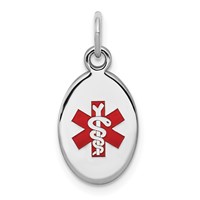Sterling Silver Rhodium-plated Medical Jewelry Charm view 1