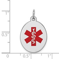 Sterling Silver Rhodium-plated Medical Jewelry Pendant view 4