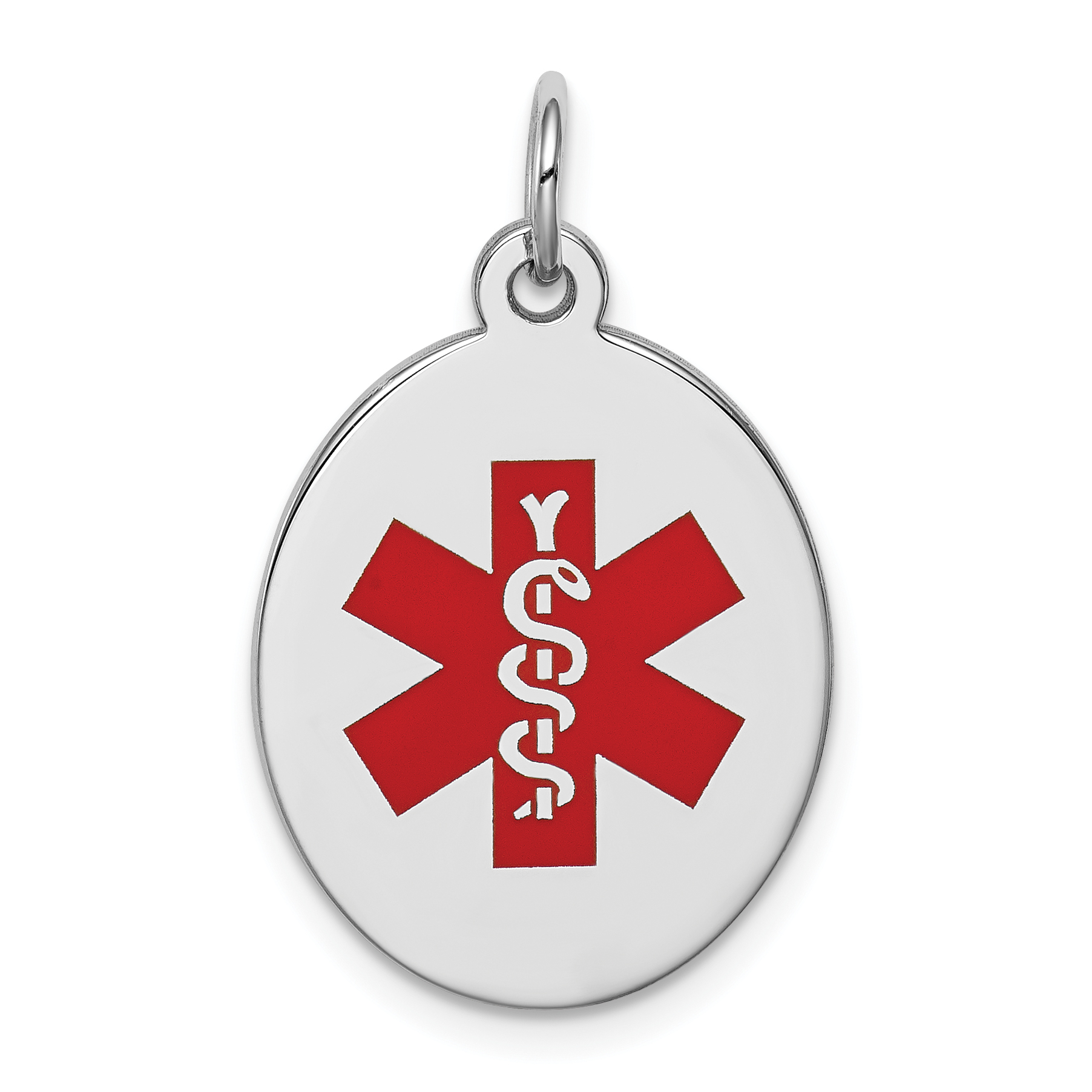 Sterling Silver Rhodium-plated Medical Jewelry Pendant (XSM83)