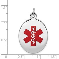 Sterling Silver Rhodium-plated Medical Jewelry Pendant view 4