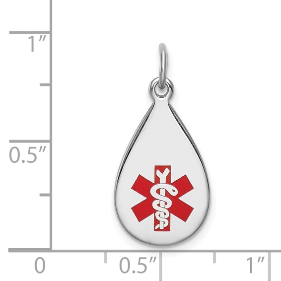 Sterling Silver Rhodium-plated Medical Jewelry Pendant