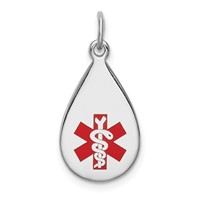 Sterling Silver Rhodium-plated Medical Jewelry Pendant view 1