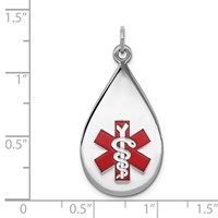 Sterling Silver Rhodium-plated Medical Jewelry Pendant view 4