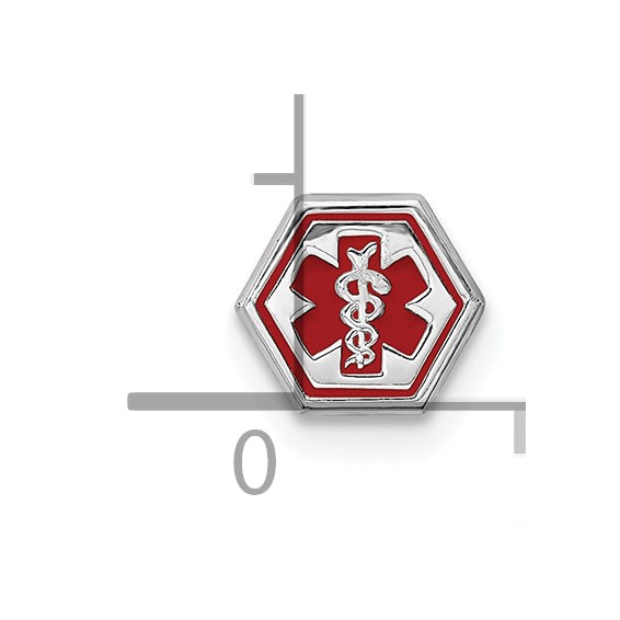 Sterling Silver Rhodium Enameled Attachable Emblem Medical Charm