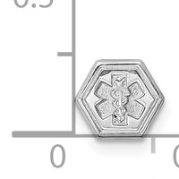 Sterling Silver Rhodium Non-enameled Attachable Emblem Medical Charm view 3
