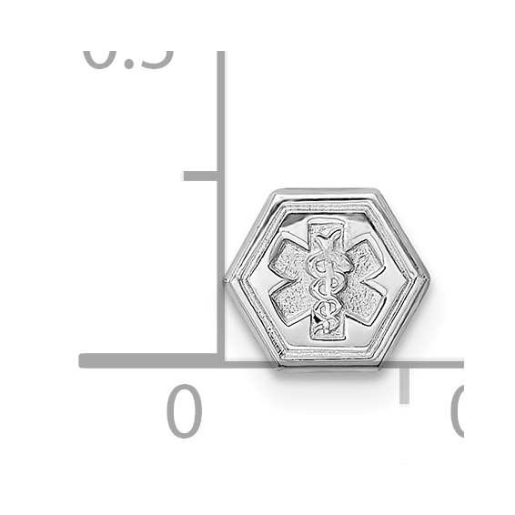Sterling Silver Rhodium Non-enameled Attachable Emblem Medical Charm