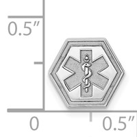 Sterling Silver Rhod-plt Non-enameled Attachable Emblem Medical Charm view 3