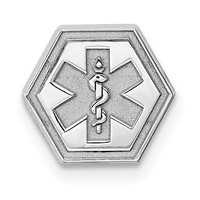 Sterling Silver Rhod-plt Non-enameled Attachable Emblem Medical Charm view 1