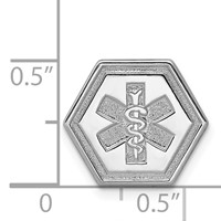 Sterling Silver Rhodium Non-enameled Attachable Emblem Medical Charm view 4