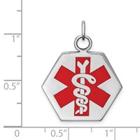 Sterling Silver Rhodium-plated Medical Jewelry Pendant view 4