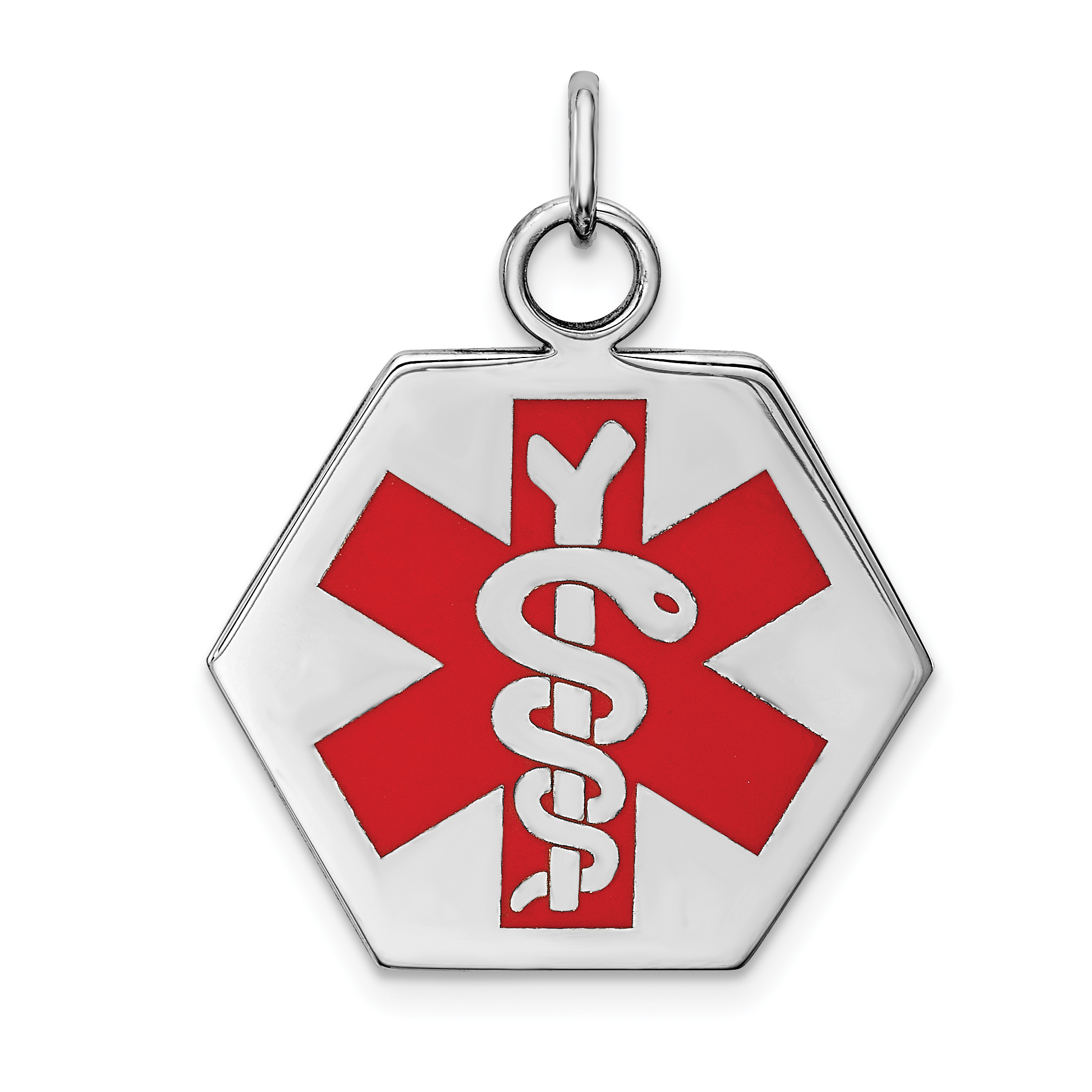 Sterling Silver Rhodium-plated Medical Jewelry Pendant (XSM9)