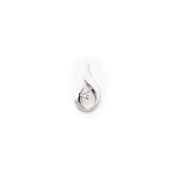 14k White Gold Moissanite Slide