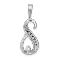 14K White Gold Peg-Set and Channel VS Diamond Semi-Mount Slide Fits Up to 4mm Regular 6mm Fancy Or Reversible Omega view 3