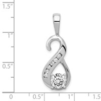 14K White Gold Peg-Set and Channel VS Diamond Semi-Mount Slide Fits Up to 4mm Regular 6mm Fancy Or Reversible Omega view 5
