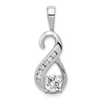 14K White Gold Peg-Set and Channel VS Diamond Semi-Mount Slide Fits Up to 4mm Regular 6mm Fancy Or Reversible Omega view 1