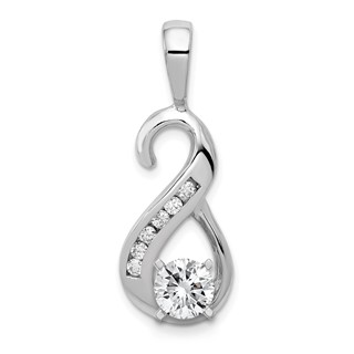 Gold Polished Diamond Slide Pendant