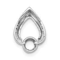 14K White Gold Holds 4mm Stone Teardrop Chain Slide Mounting view 4
