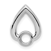 14K White Gold Holds 4mm Stone Teardrop Chain Slide Mounting view 5