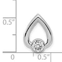14K White Gold Holds 4mm Stone Teardrop Chain Slide Mounting view 3