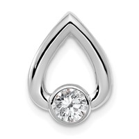 14K White Gold Holds 4mm Stone Teardrop Chain Slide Mounting view 1