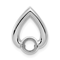 14K White Gold Holds 4.4mm Stone Teardrop Chain Slide Mounting view 3