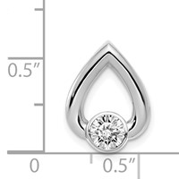 14K White Gold Holds 4.4mm Stone Teardrop Chain Slide Mounting view 2