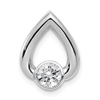 14K White Gold Holds 4.4mm Stone Teardrop Chain Slide Mounting view 1