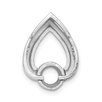 14K White Gold Holds 5mm Stone Teardrop Chain Slide Mounting view 4