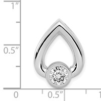 14K White Gold Holds 5mm Stone Teardrop Chain Slide Mounting view 3