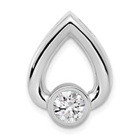 14K White Gold Holds 5mm Stone Teardrop Chain Slide Mounting view 1