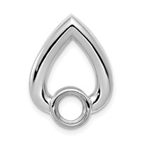 14K White Gold Holds 5.8mm Stone Teardrop Chain Slide Mounting view 3