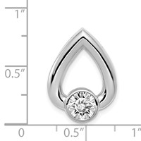 14K White Gold Holds 5.8mm Stone Teardrop Chain Slide Mounting view 2