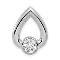 14K White Gold Holds 5.8mm Stone Teardrop Chain Slide Mounting view 1