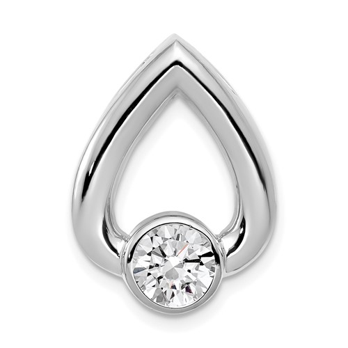 14K White Gold Holds 5.8mm Stone Teardrop Chain Slide Mounting