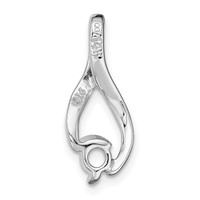 14K White Gold Holds 4mm Stone Fancy Slide Mounting Fits Up to 2mm Regular 5mm Fancy Or Reversible Omega view 4