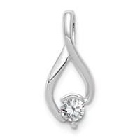 14K White Gold Holds 4mm Stone Fancy Slide Mounting Fits Up to 2mm Regular 5mm Fancy Or Reversible Omega view 5