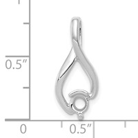 14K White Gold Holds 4mm Stone Fancy Slide Mounting Fits Up to 2mm Regular 5mm Fancy Or Reversible Omega view 3