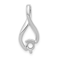 14K White Gold Holds 4mm Stone Fancy Slide Mounting Fits Up to 2mm Regular 5mm Fancy Or Reversible Omega view 1