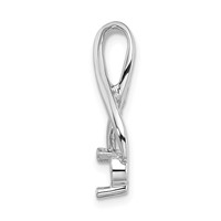 14K White Gold Holds 4.5mm Stone Fancy Slide Mounting Fits Up to 2mm Regular 6mm Fancy Or Reversible Omega view 2