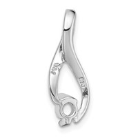 14K White Gold Holds 4.5mm Stone Fancy Slide Mounting Fits Up to 2mm Regular 6mm Fancy Or Reversible Omega view 4