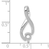 14K White Gold Holds 4.5mm Stone Fancy Slide Mounting Fits Up to 2mm Regular 6mm Fancy Or Reversible Omega view 3