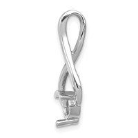 14K White Gold Holds 5mm Stone Fancy Slide Mounting Fits Up to 2mm Regular 6mm Fancy Or Reversible Omega view 2