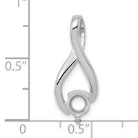 14K White Gold Holds 5mm Stone Fancy Slide Mounting Fits Up to 2mm Regular 6mm Fancy Or Reversible Omega view 3