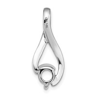 14K White Gold Holds 5.8mm Stone Fancy Slide Mounting Fits Up to 2mm Regular 6mm Fancy Or Reversible Omega view 4
