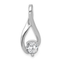 14K White Gold Holds 5.8mm Stone Fancy Slide Mounting Fits Up to 2mm Regular 6mm Fancy Or Reversible Omega view 5