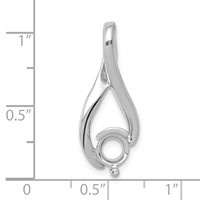 14K White Gold Holds 5.8mm Stone Fancy Slide Mounting Fits Up to 2mm Regular 6mm Fancy Or Reversible Omega view 3