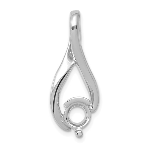 14K White Gold Holds 5.8mm Stone Fancy Slide Mounting Fits Up to 2mm Regular 6mm Fancy Or Reversible Omega