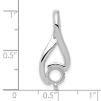 14K White Gold Holds 6.5mm Stone Fancy Slide Mounting Fits Up to 3mm Regular 6mm Fancy Or Reversible Omega view 3