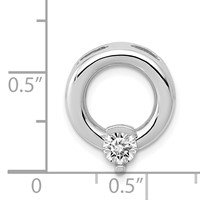 14K White Gold Holds 4mm Stone Circle Chain Slide Mounting view 3